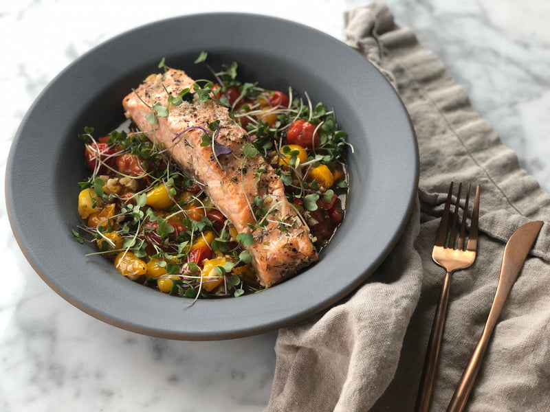 Herbed Salmon En Papillote with Herbed Tomato Broth