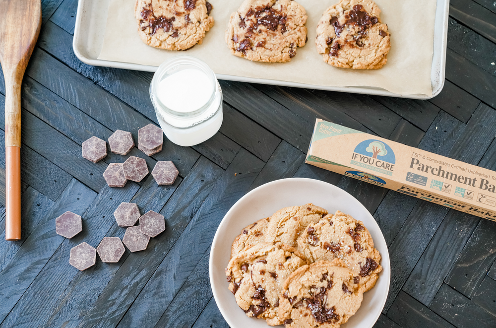 Whole Wheat Tahini Chocolate Chip Cookies with Sea Salt