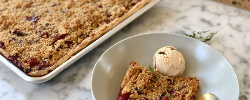 Strawberry Rhubarb + Thyme Sheet Pie