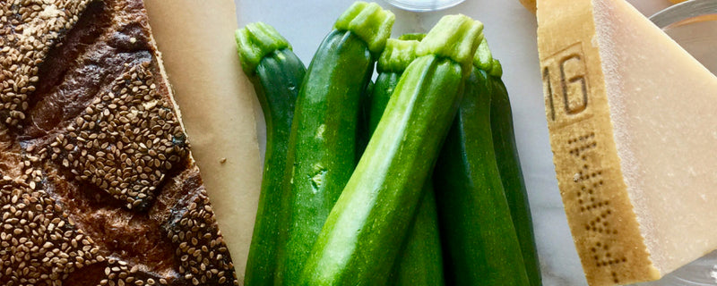 Parchment Baked Zucchini with Homemade Breadcrumbs