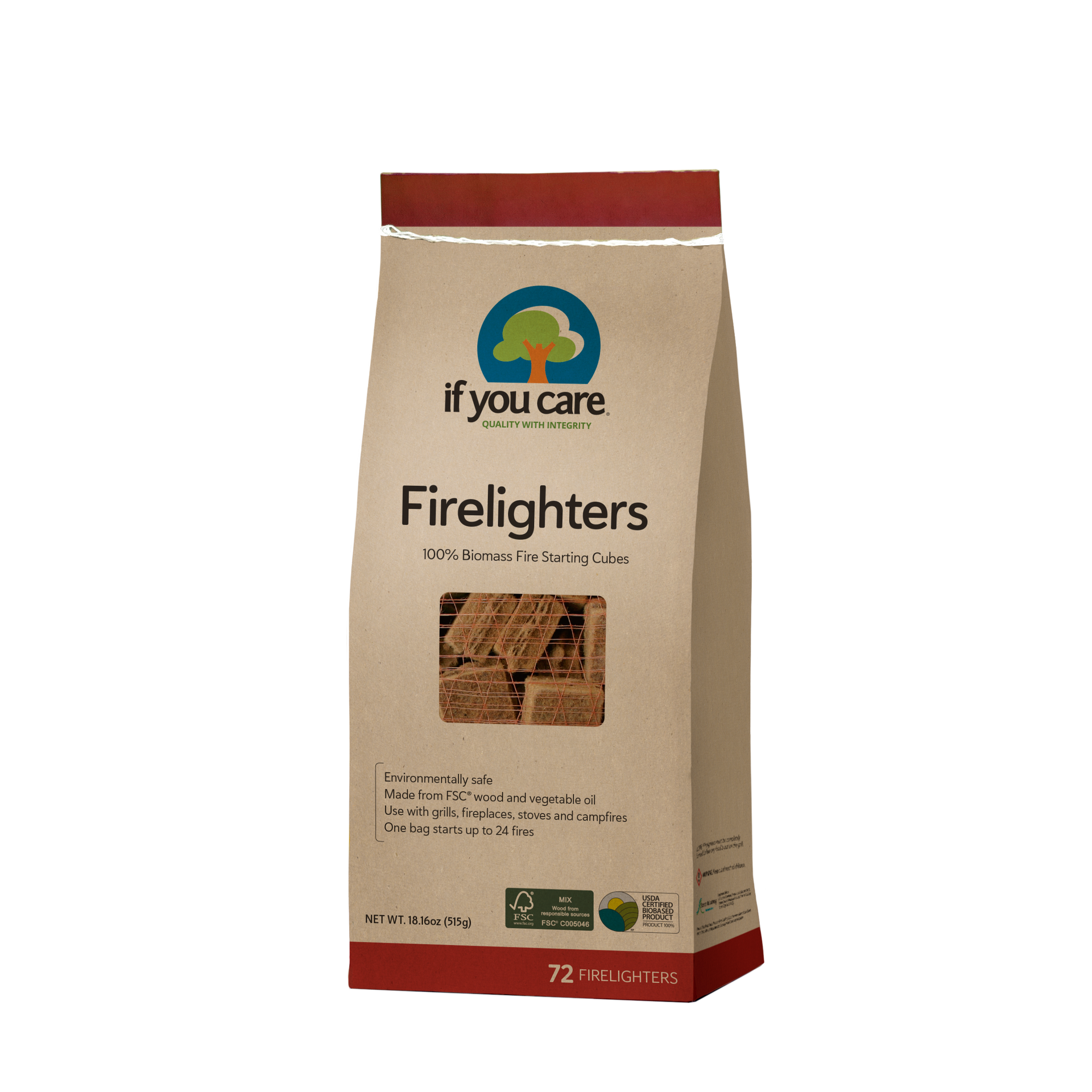 100% Biomass Firelighters 72 ct – If You Care